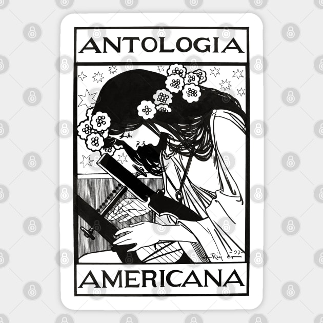 American Anthology book cover Sticker by UndiscoveredWonders